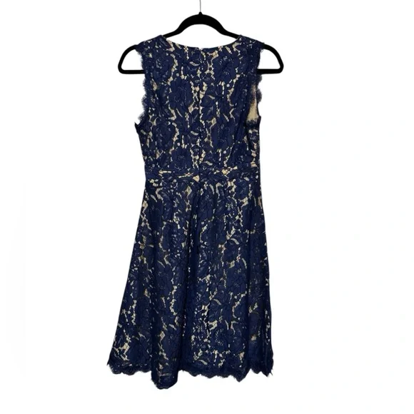 fit flare dress mini Blue and Ivory Print Midi Summer Dress with Buttons Ivory Blue Stripe Floral / XSmall main image 0